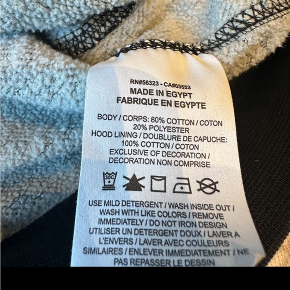 Nike Kids Black and Gray Striped Sweatshirt with Pocket Size Large - Picture 9 of 9